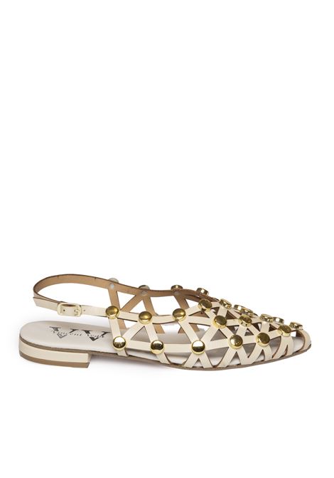 Ivory leather sandal VINCENT VEGA | DITOVIT-AVORIO